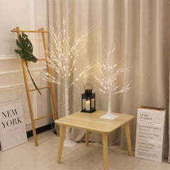 Battery operated LED birch tree light with remote control