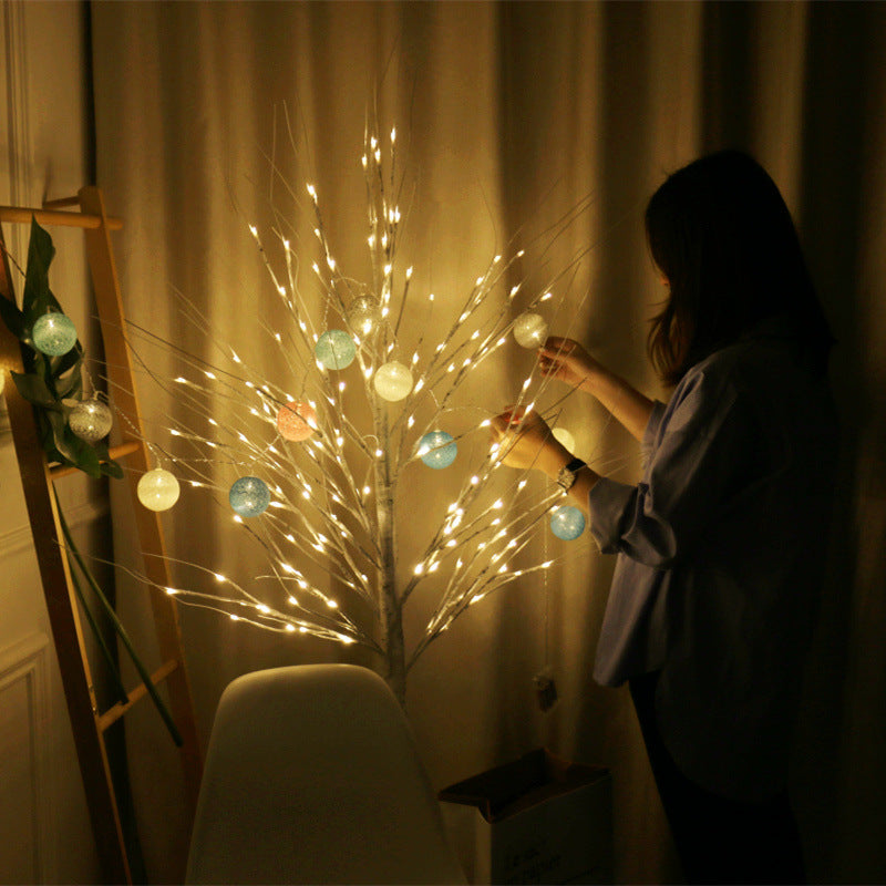 Tabletop version of LED birch tree light