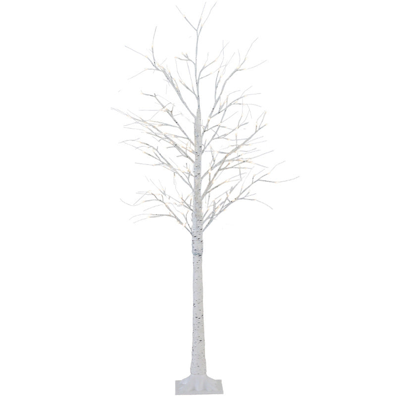 LED birch tree light in bright indoor decor