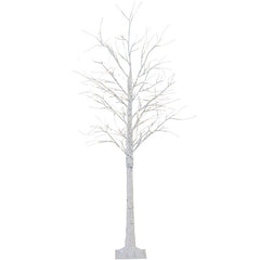 LED birch tree light in bright indoor decor
