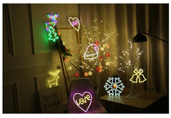 Decorative LED birch tree light close-up