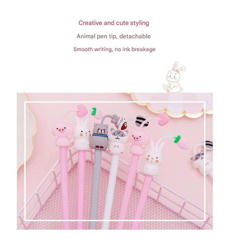 Image of adorable cartoon animal gel pens with colourful designs