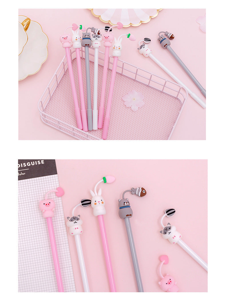Assorted gel pens displayed in a colourful arrangement