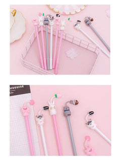 Assorted gel pens displayed in a colourful arrangement