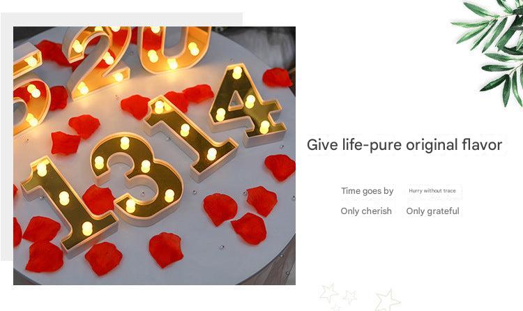LED marquee letter lights on display