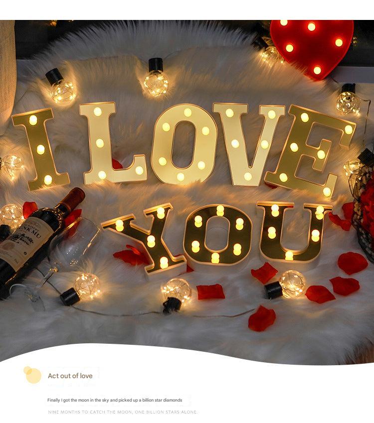indoor decoration with LED letter lights
