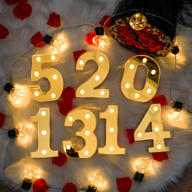 LED lights showing festive letters
