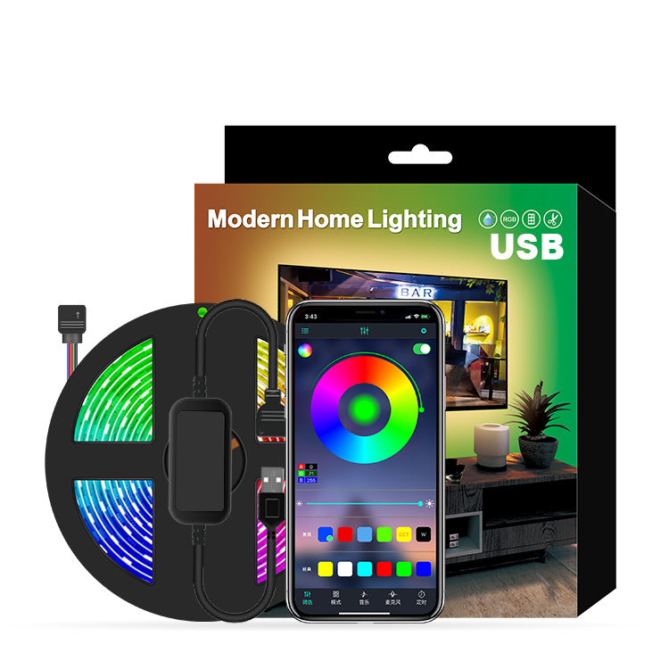 RGB LED strip demo in a room
