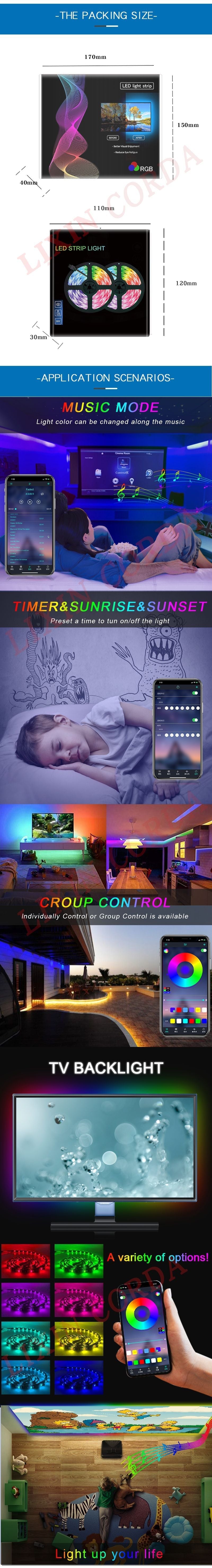 LED light strip installation behind TV