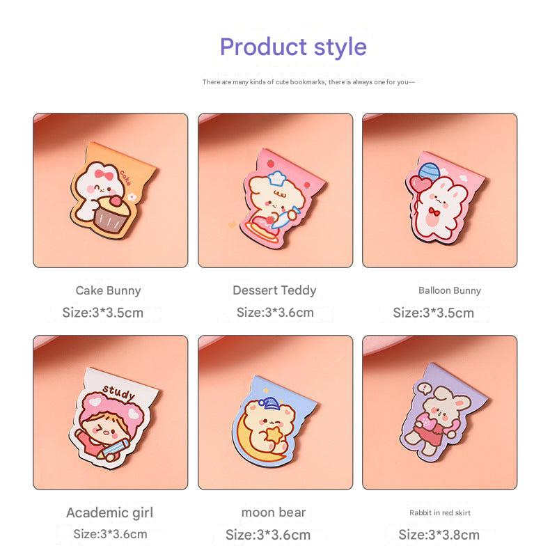 Charming magnetic bookmark featuring Strawberry Cake Bunny