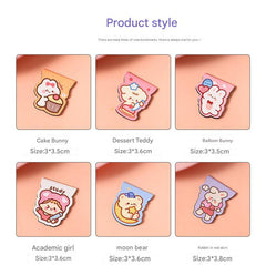 Charming magnetic bookmark featuring Strawberry Cake Bunny
