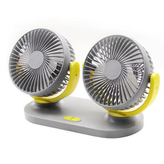close-up of dual head car fan