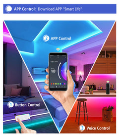 RGB LED strip in active use