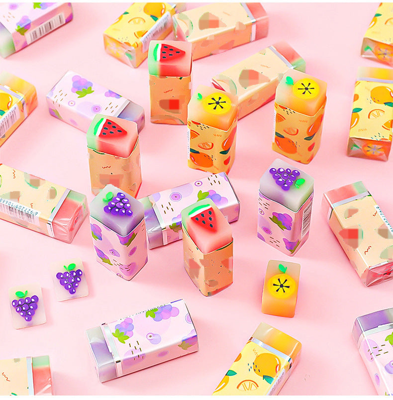 colourful fruit-shaped erasers assortment