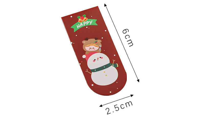 Cute cartoon bookmark in snowman theme