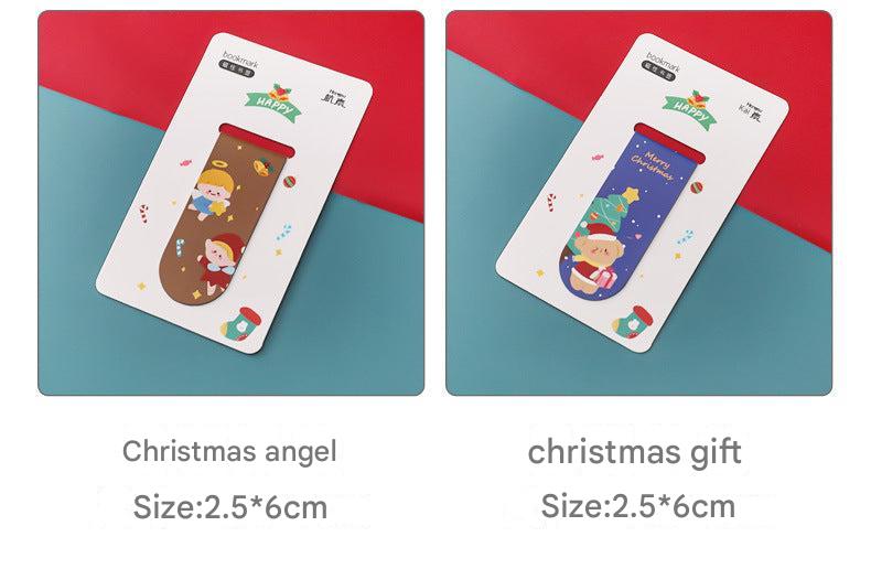 Magnetic bookmark featuring holiday gifts
