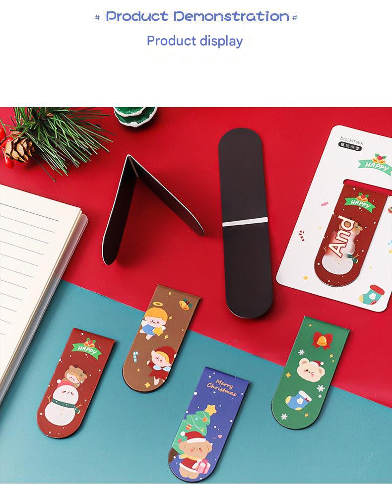 Cute cartoon bookmark in snowman theme