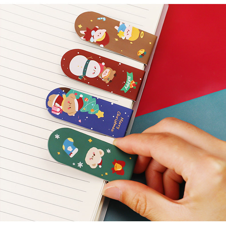 Festive Christmas stocking magnetic bookmark