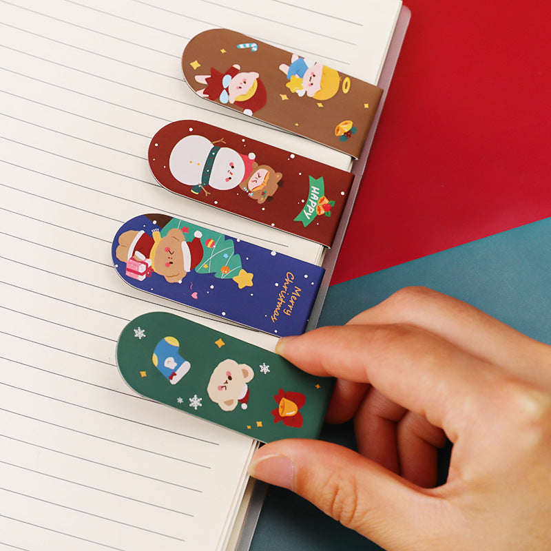 Festive Christmas stocking magnetic bookmark