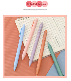 Chic macaron blue gel pen showing fine point