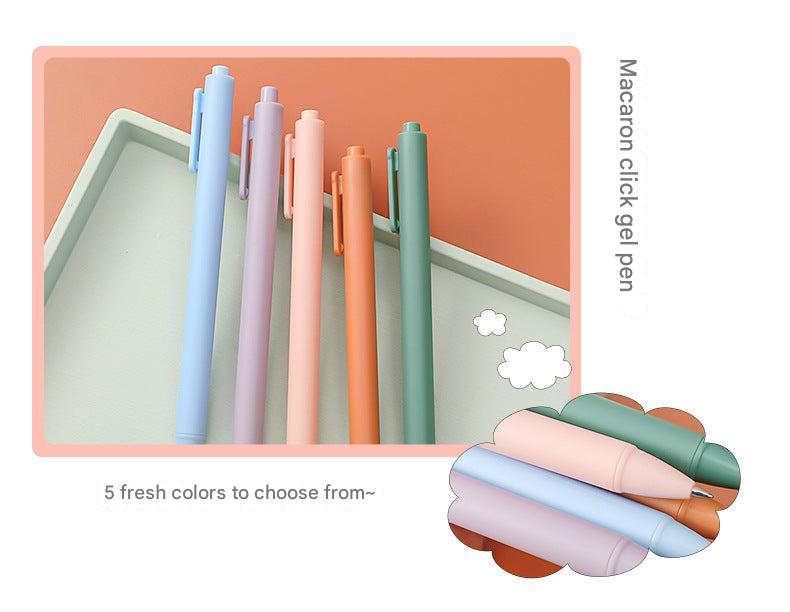 Writing sample with macaron gel pens