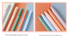 Chic macaron gel pens in a pencil case