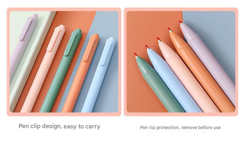Chic macaron gel pens in a pencil case