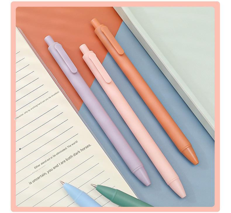Chic macaron green gel pen on white background