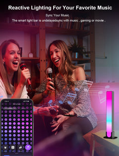 Black smart desk lamp with Tuya functionality