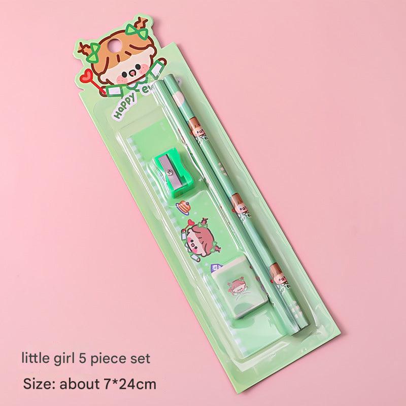Kids Cartoon Themed Pencils and Ruler Image 2
