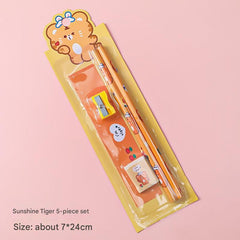 Colorful Cartoon School Supplies Image 3