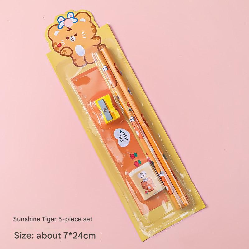 Colorful Cartoon School Supplies Image 3