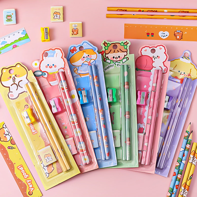 Kids Cartoon Themed Pencils and Ruler Image 2