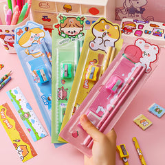 Colorful Cartoon School Supplies Image 3