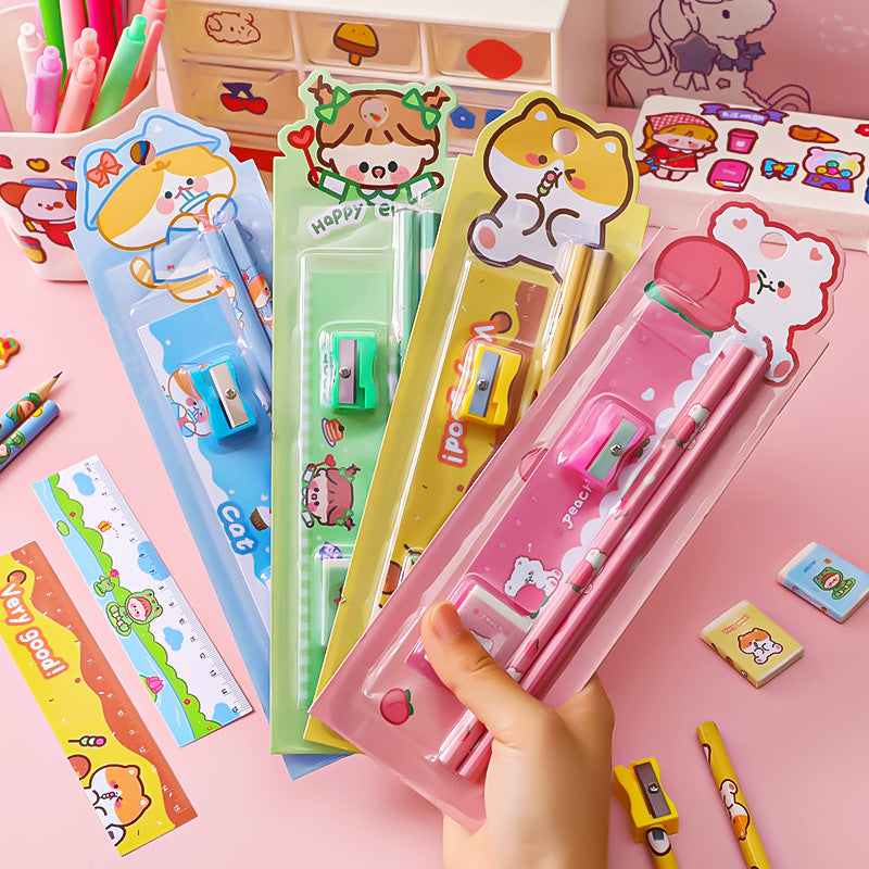 Colorful Cartoon School Supplies Image 3
