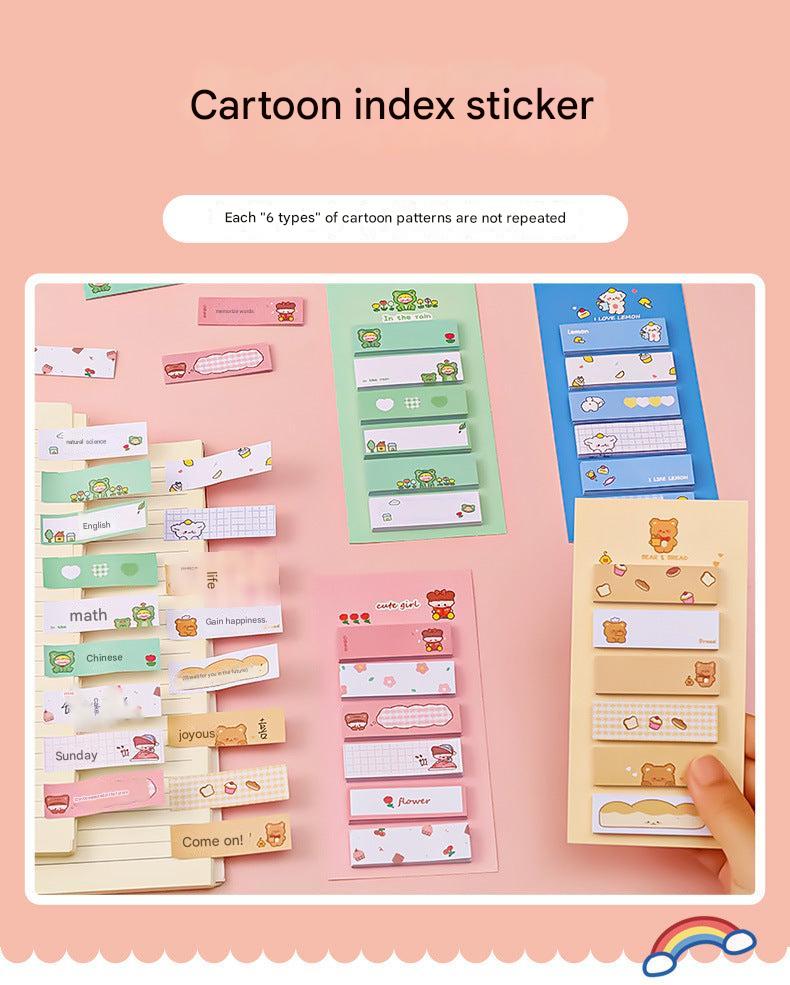 Portable sticky note pads in a backpack