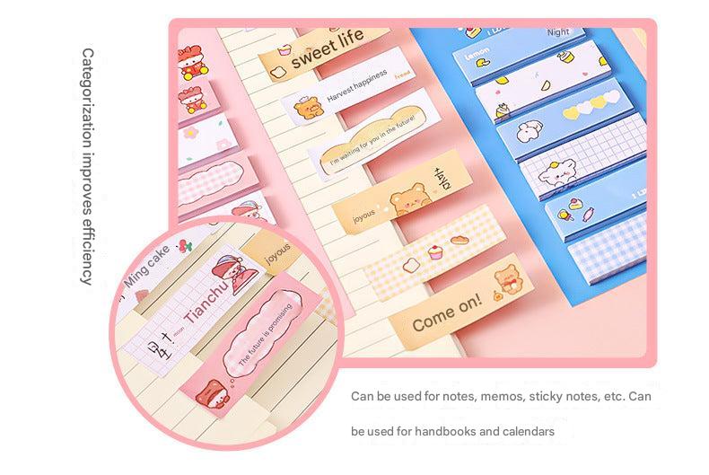 Colourful adhesive notes for organisational use