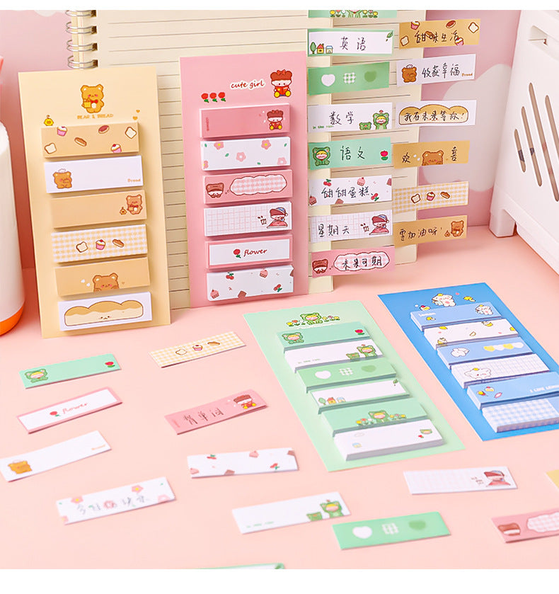 Pack of assorted cartoon sticky note pads