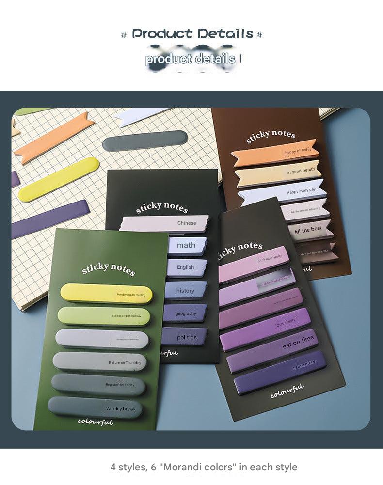 assorted colours of adhesive sticky notes displayed