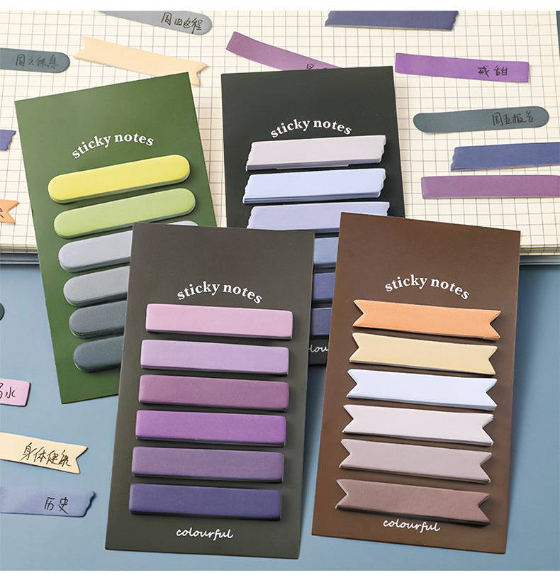 Morandi gradient sticky note pack on desk