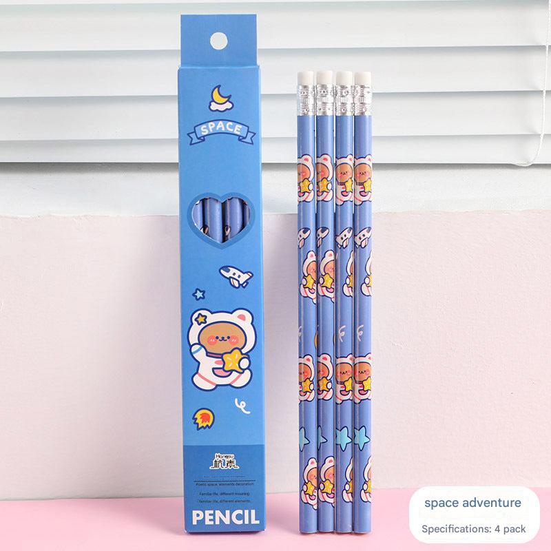 students using astronaut-themed pencils