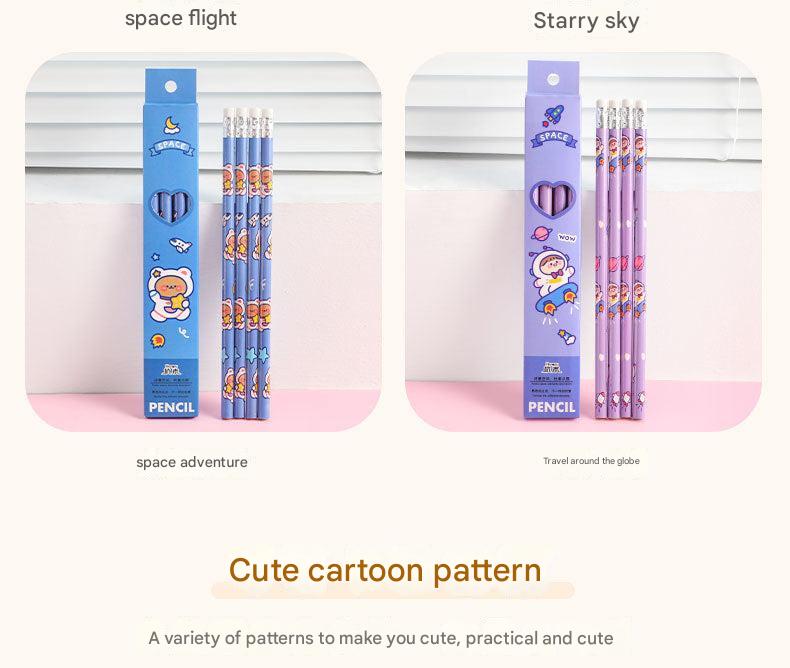 random colour wooden pencil with eraser