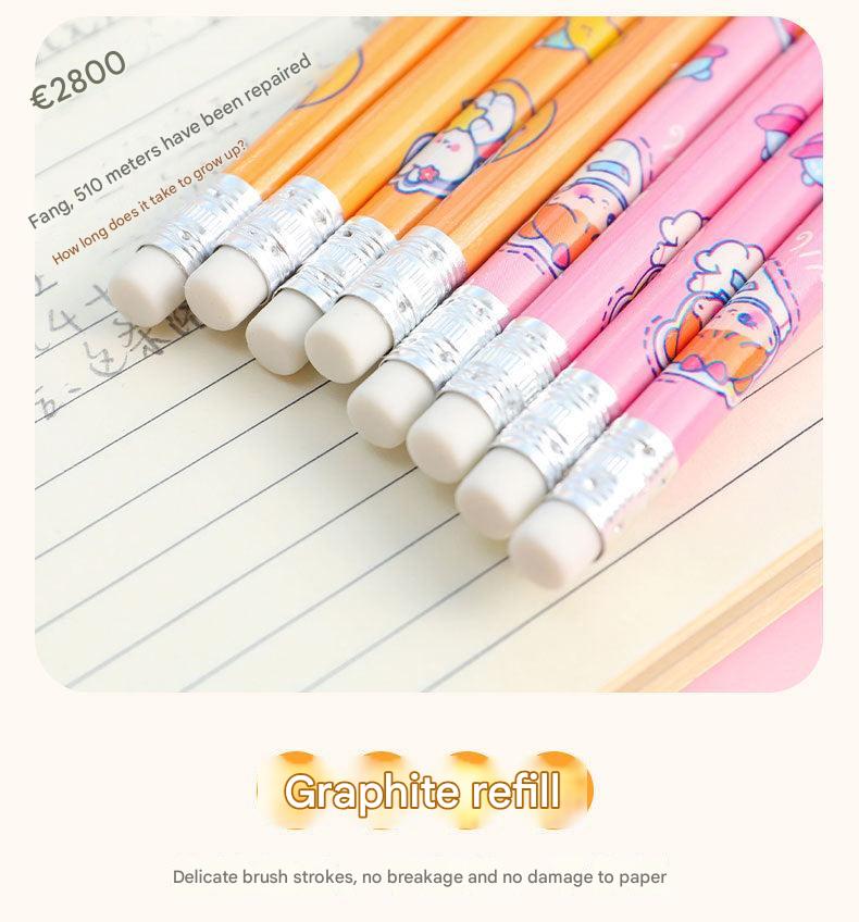 wooden pencils with fun space designs