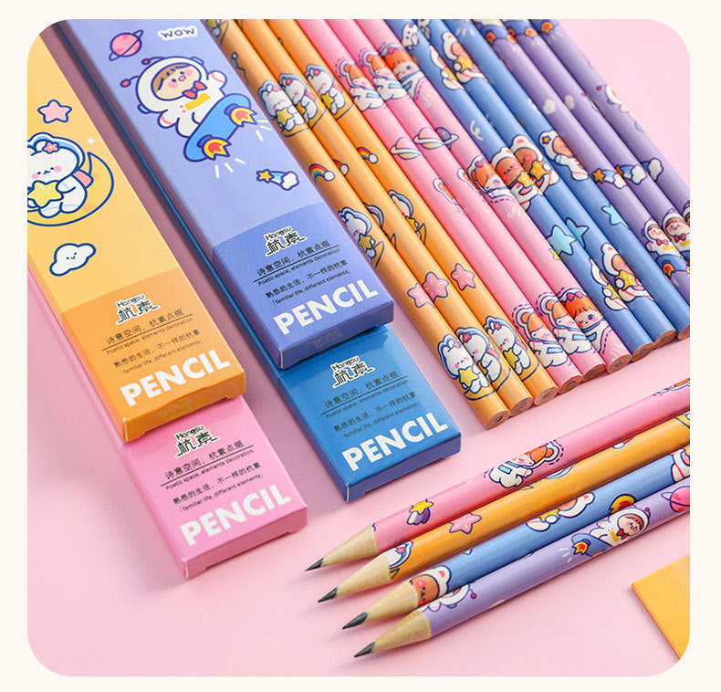 random colour wooden pencil with eraser
