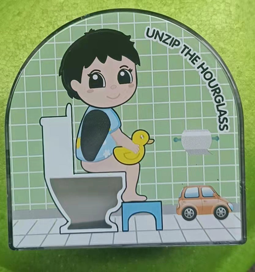 Colorful Sand Clock - Toilet Timer in Action