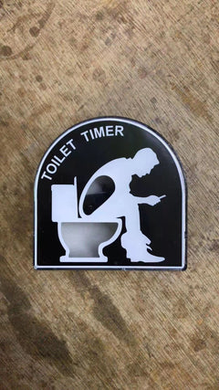 Toilet-Shaped Timer on Bathroom Counter