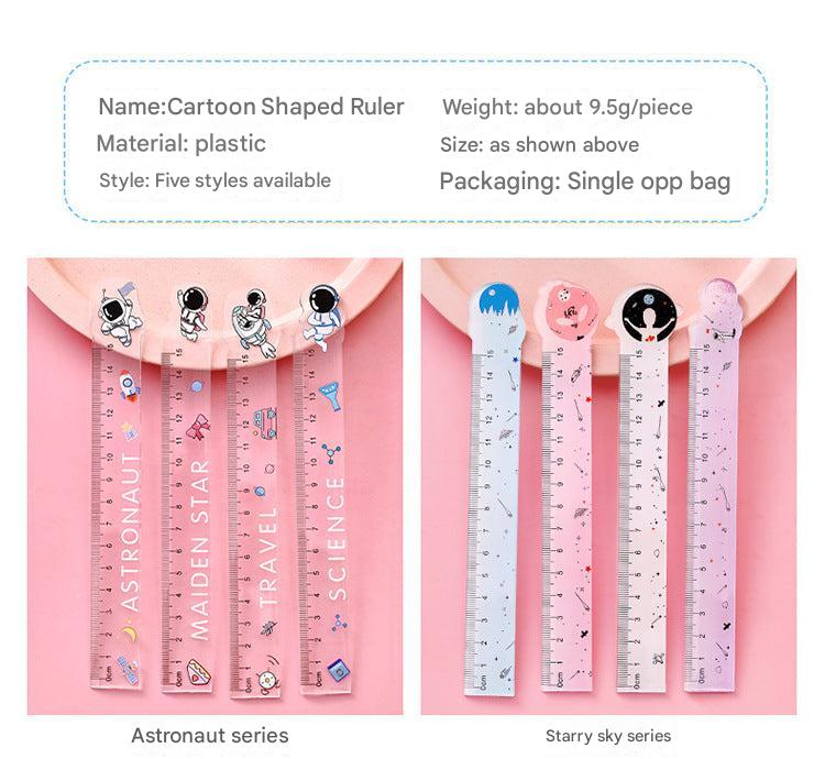Durable plastic ruler with fun designs