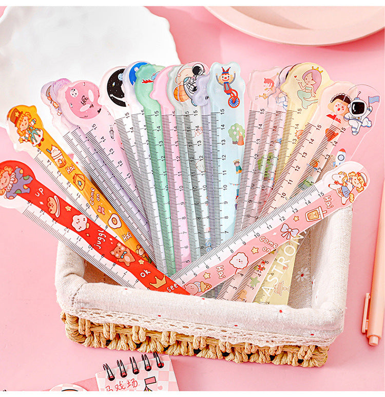 Durable plastic ruler with fun designs