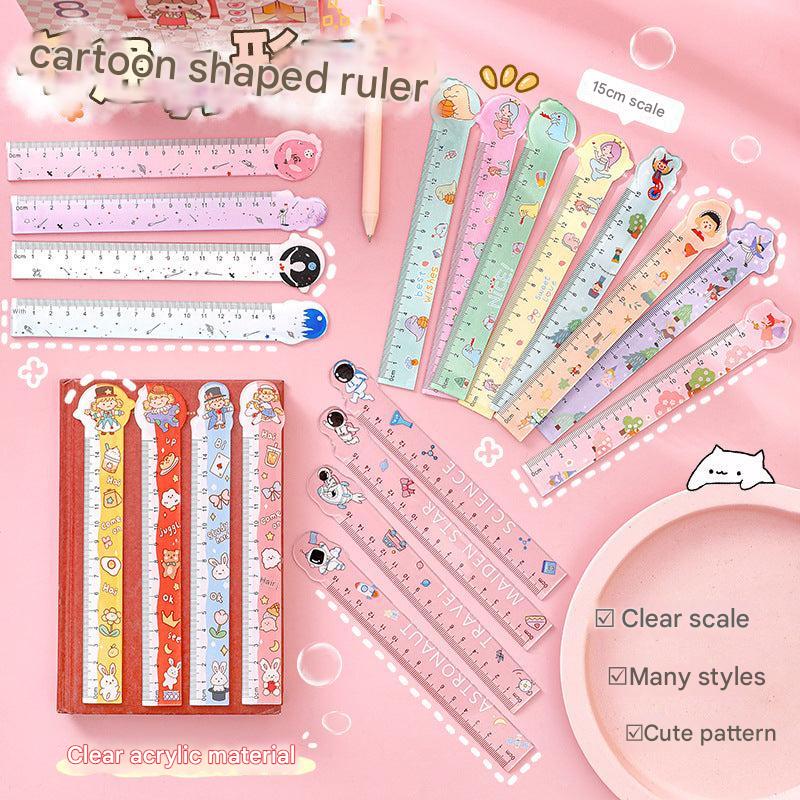 Colourful 15cm cartoon ruler for kids