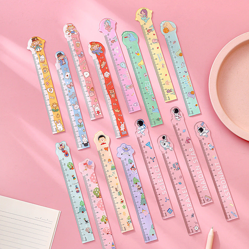 Durable plastic ruler with fun designs